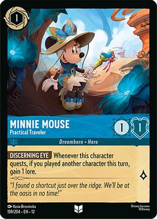 Minnie Mouse - Practical Traveler (159/204) - WU - Uncommon - Cold Foil