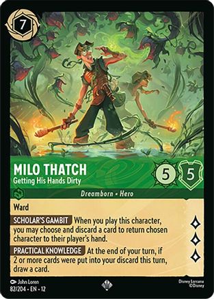 Milo Thatch - Getting His Hands Dirty FRANÇAIS (82/204) - CI - Très Rare - Cold Foil