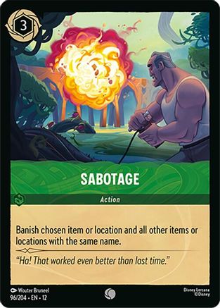 Sabotage (96/204) - WU - Common - Cold Foil