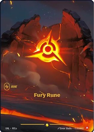 Fury Rune (Alternate Art) (R01a) - UNL - Showcase - Foil