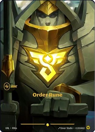 Order Rune (Alternate Art) (R06a) - UNL - Showcase - Foil