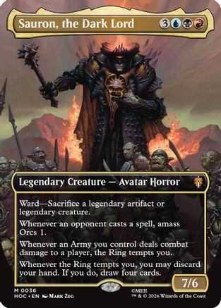 Sauron, the Dark Lord (Borderless) (HOC-036) - mythic - Foil