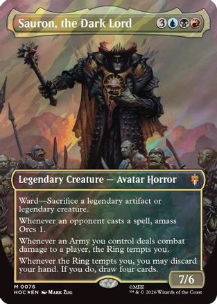 Sauron, the Dark Lord (Borderless) (Surge Foil) (HOC-076) - mythic - Foil