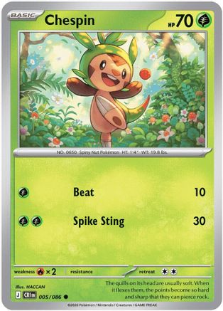 Chespin (005/086) - MCR - Common - Reverse Holofoil