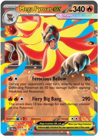Mega Pyroar ex (015/086) - MCR - Double Rare - Holofoil