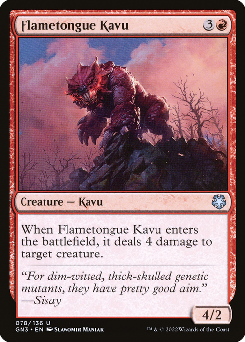 Flametongue Kavu (GN3-078) - uncommon