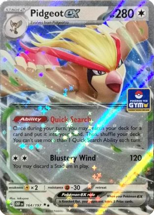 Pidgeot ex (164/197) - MCP  - Double Rare - Holofoil