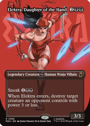 Elektra, Daughter of the Hand (Borderless) (366) (MSH-366) - rare - Foil