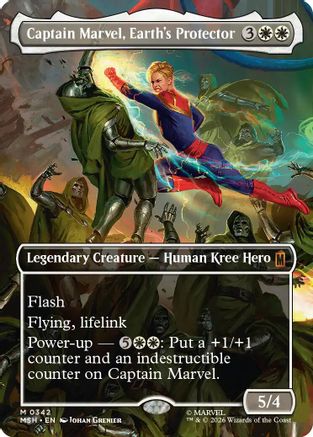 Captain Marvel, Earth's Protector (Borderless) (0342) (MSH-342) - mythic - Foil