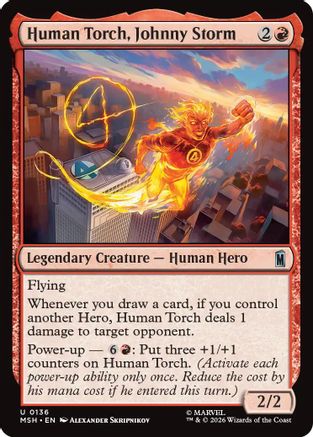 Human Torch, Johnny Storm (MSH-136) - uncommon - Foil