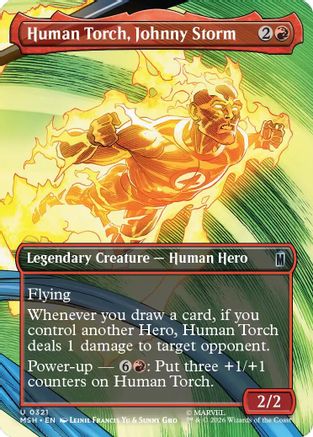 Human Torch, Johnny Storm (Borderless) (MSH-321) - uncommon - Foil