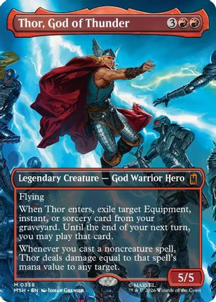 Thor, God of Thunder (Borderless) (0338) (MSH-338) - mythic - Foil
