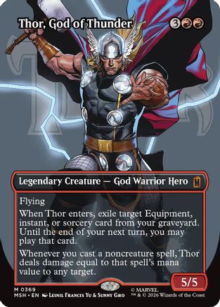 Thor, God of Thunder (Borderless) (0369) (MSH-369) - mythic