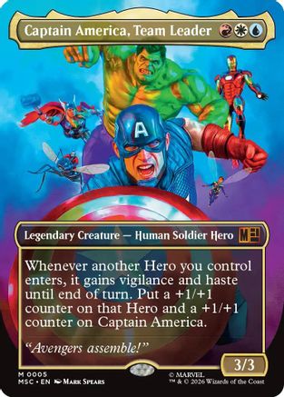 Captain America, Team Leader (Borderless) (MSC-005) - mythic - Foil