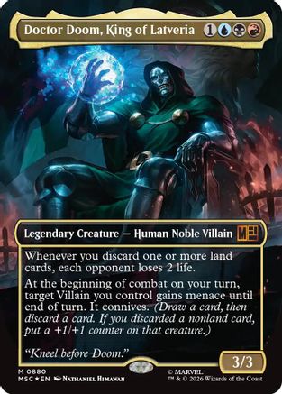 Doctor Doom, King of Latveria (Borderless) (Surge Foil) (MSC-880) - mythic - Foil