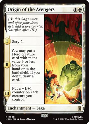 Origin of the Avengers (MSH-028) - rare - Foil