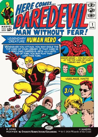 Daredevil, Man Without Fear (Borderless) (0398) (MSH-398) - rare - Foil