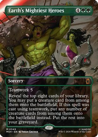Earth's Mightiest Heroes (Borderless) (MSH-349) - mythic - Foil