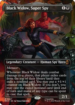 Black Widow, Super Spy (Borderless) (0347) (MSH-347) - mythic