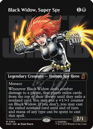 Black Widow, Super Spy (Borderless) (0364) (MSH-364) - mythic - Foil