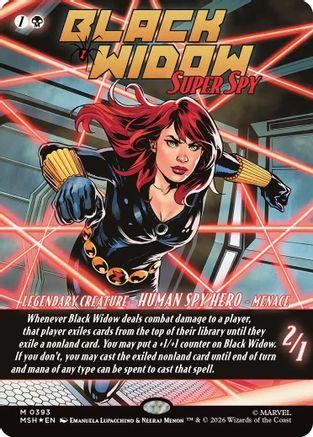 Black Widow, Super Spy (Borderless) (0393) (MSH-393) - mythic - Foil