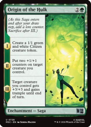 Origin of the Hulk (MSC-728) - uncommon