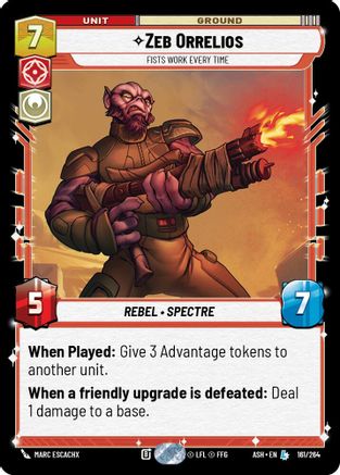 Zeb Orrelios - Fists Work Every Time (161/264) - AOTE - Legendary