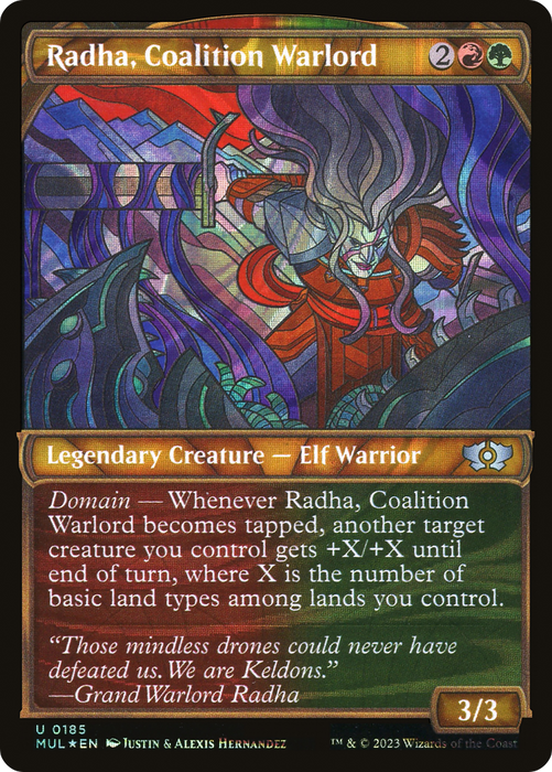 Radha, Coalition Warlord (MUL-185) - uncommon: (Showcase) - Foil