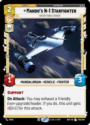 Mando's N-1 Starfighter - Faster than a Fathier (203/264) - AOTE - Rare