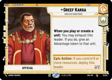 Greef Karga - Gracious Magistrate (17/264) - AOTE - Common