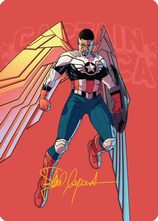 Captain America, Wings of Freedom Art Card (22/45) (Gold-Stamped Signature) (AAMSH-022) - special