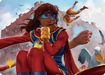 Ms. Marvel, Kamala Khan Art Card (Gold-Stamped Planeswalker Symbol) (AAMSH-005) - special