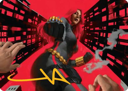 Black Widow, Deadly Hunter Art Card (Gold-Stamped Signature) (AAMSH-042) - special