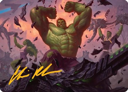 HULK SMASH! Art Card (Gold-Stamped Signature) (AAMSH-010) - special