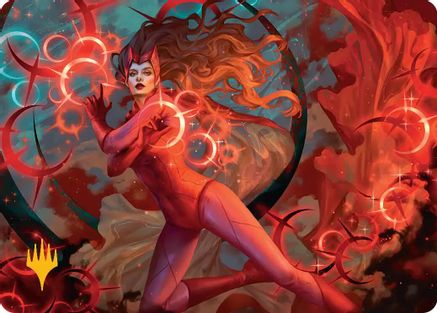 Scarlet Witch, Chaotic Avenger Art Card (Gold-Stamped Planeswalker Symbol) (AAMSH-038) - special
