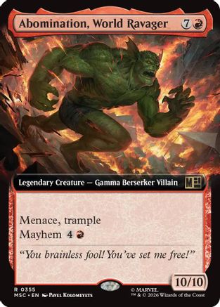 Abomination, World Ravager (Extended Art) (MSC-355) - rare