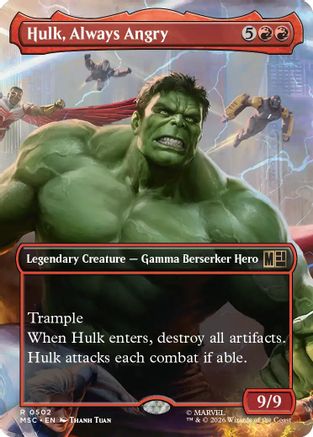 Hulk, Always Angry (Borderless) (MSC-502) - rare - Foil