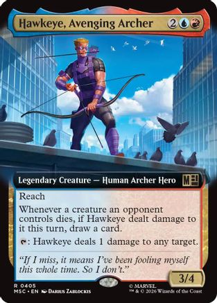 Hawkeye, Avenging Archer (Extended Art) (MSC-405) - rare - Foil