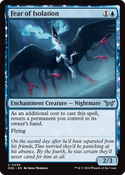 Fear of Isolation (DSK-058) - uncommon: (enchantment) - Foil