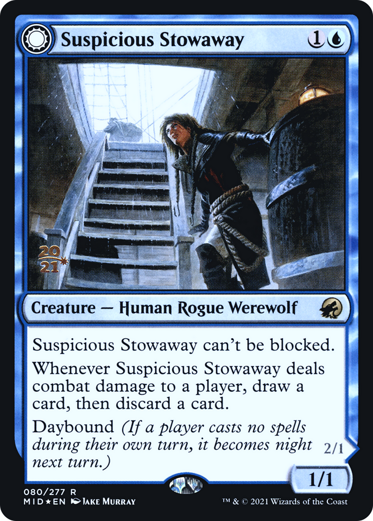 Suspicious Stowaway // Seafaring Werewolf (PRE-80S) - rare: (Double Faced Transform) - Foil