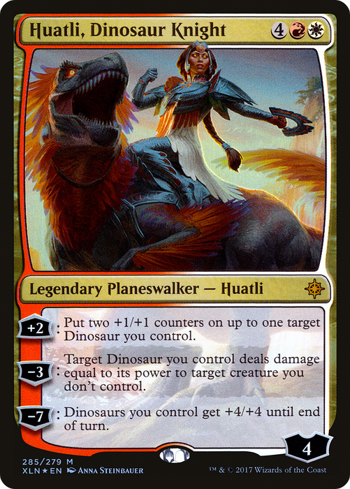 Huatli, Dinosaur Knight (XLN-285) - mythic - Foil