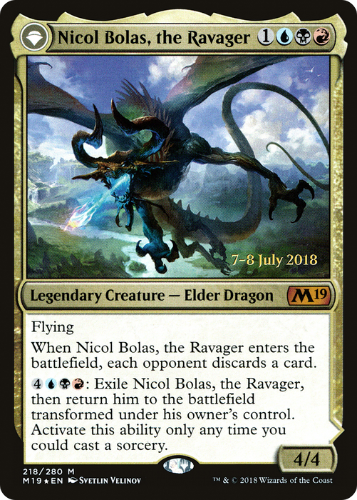 Nicol Bolas, the Ravager // Nicol Bolas, the Arisen (PRE-218S) - mythic: (originpwdfc) - Foil