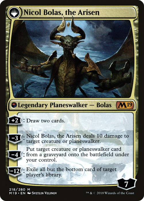 Nicol Bolas, the Ravager // Nicol Bolas, the Arisen (PRE-218S) - mythic: (originpwdfc) - Foil