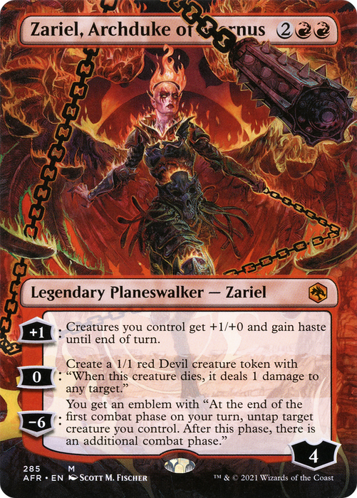 Zariel, Archduke of Avernus (AFR-285) - mythic (Borderless) - Foil