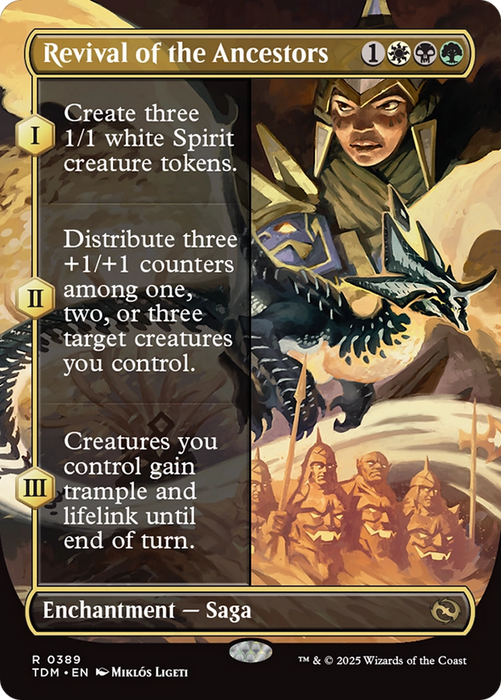 Revival of the Ancestors (TDM-389) - rare: (enchantment) (Borderless) - Foil
