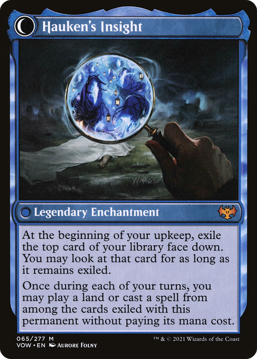 Jacob Hauken, Inspector // Hauken's Insight (VOW-065) - mythic: (Double Faced Transform)