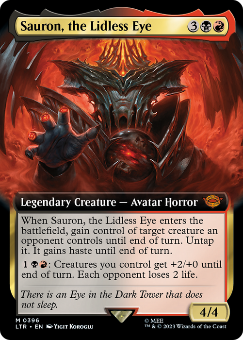 Sauron, the Lidless Eye (LTR-396) - mythic: (Extended Art)