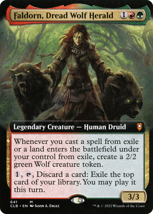 Faldorn, Dread Wolf Herald (CLB-641) - mythic: (Extended Art)