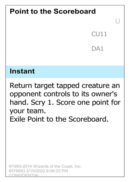 Point to the Scoreboard (UNK-CU11) - common