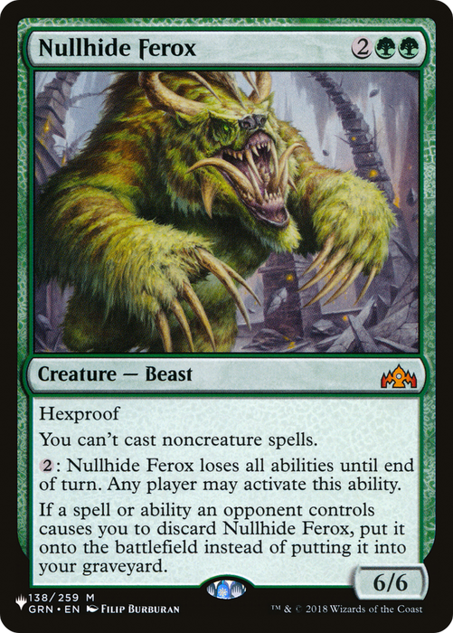 Nullhide Ferox (LIST-GRN-138) - mythic